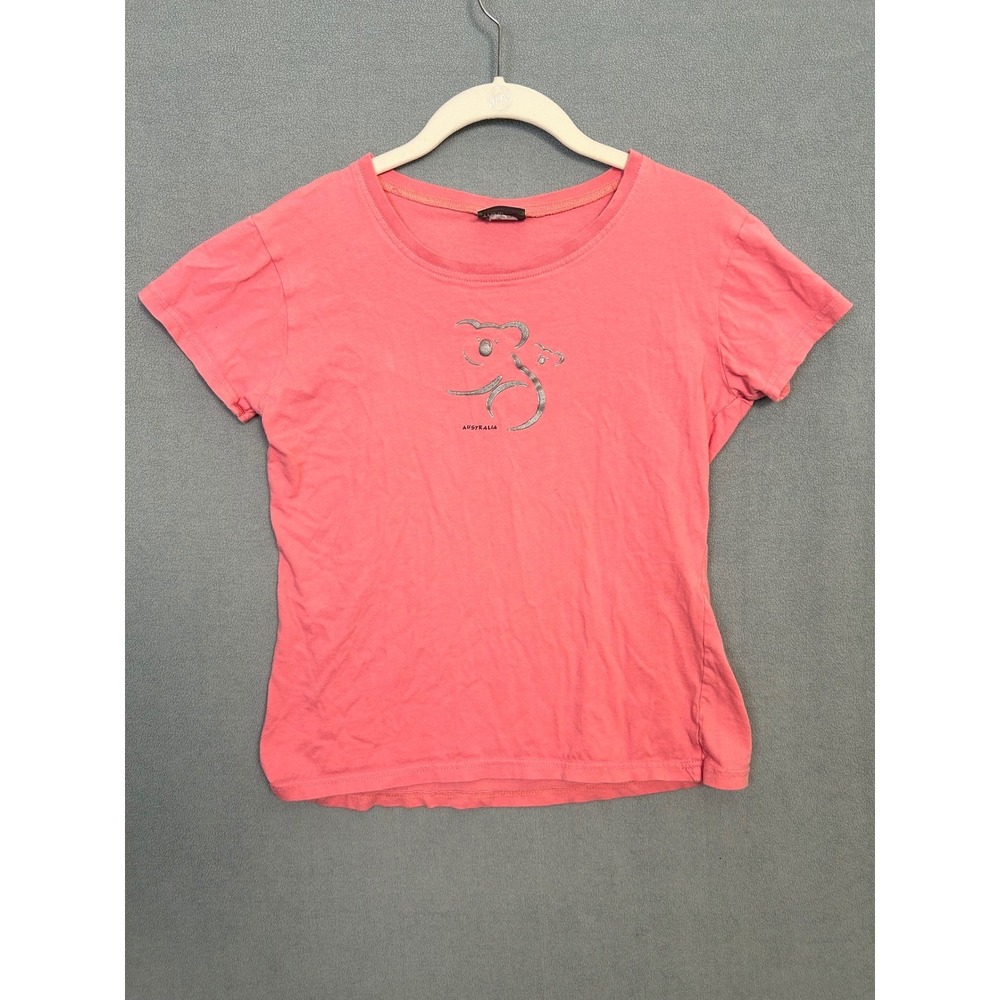 Think Australia Kids Koala Joey Graphic T-Shirt Pink Short Sleeve Size L